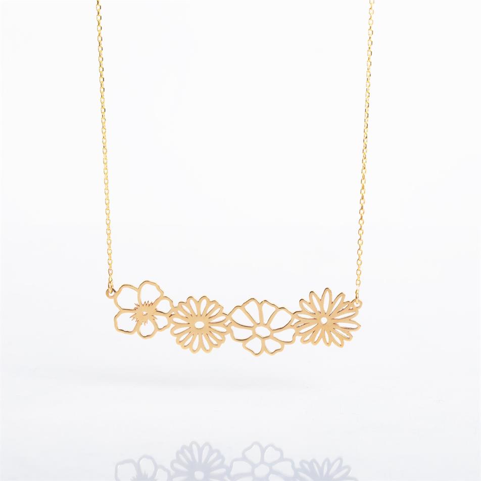 Altın Doğum Çiçeği Kolye