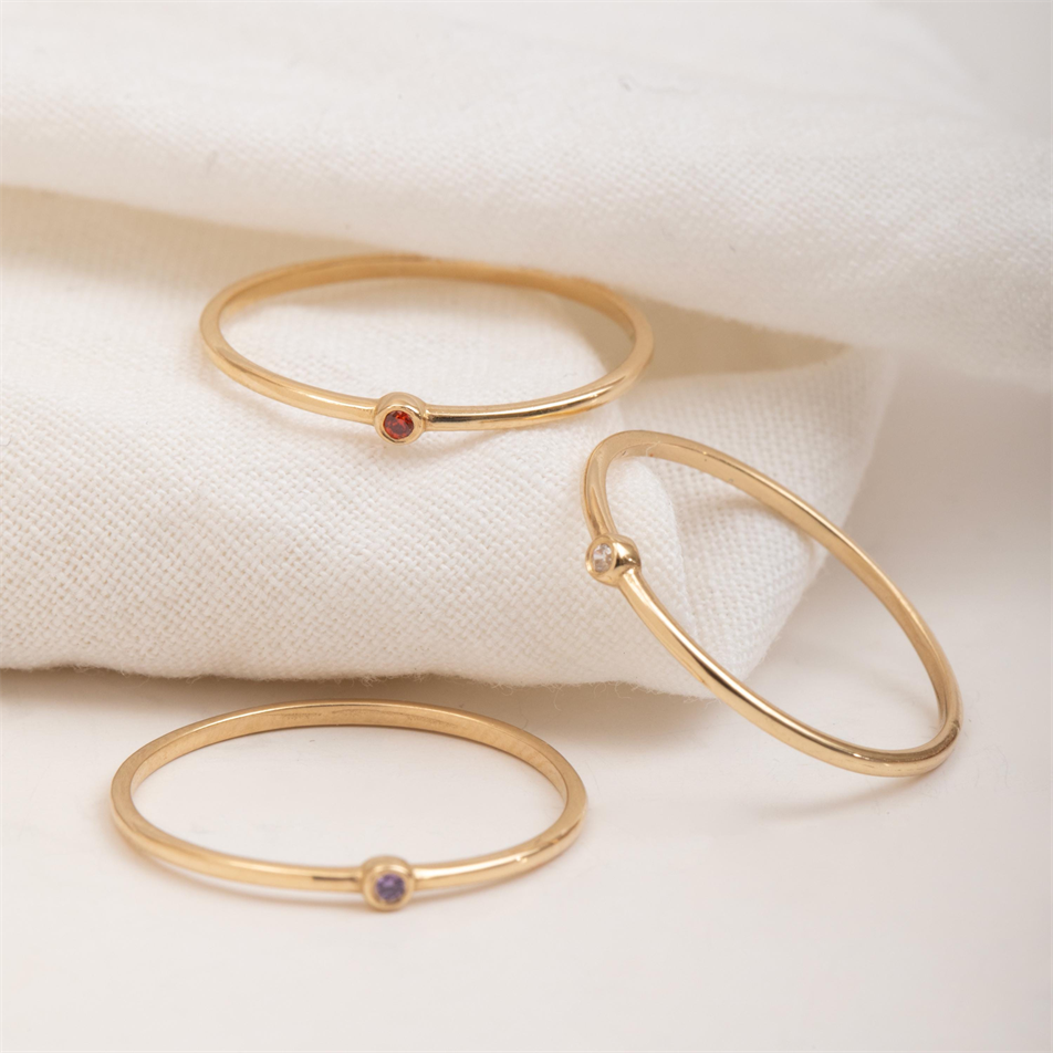 Gold Mom Birthstone Ring