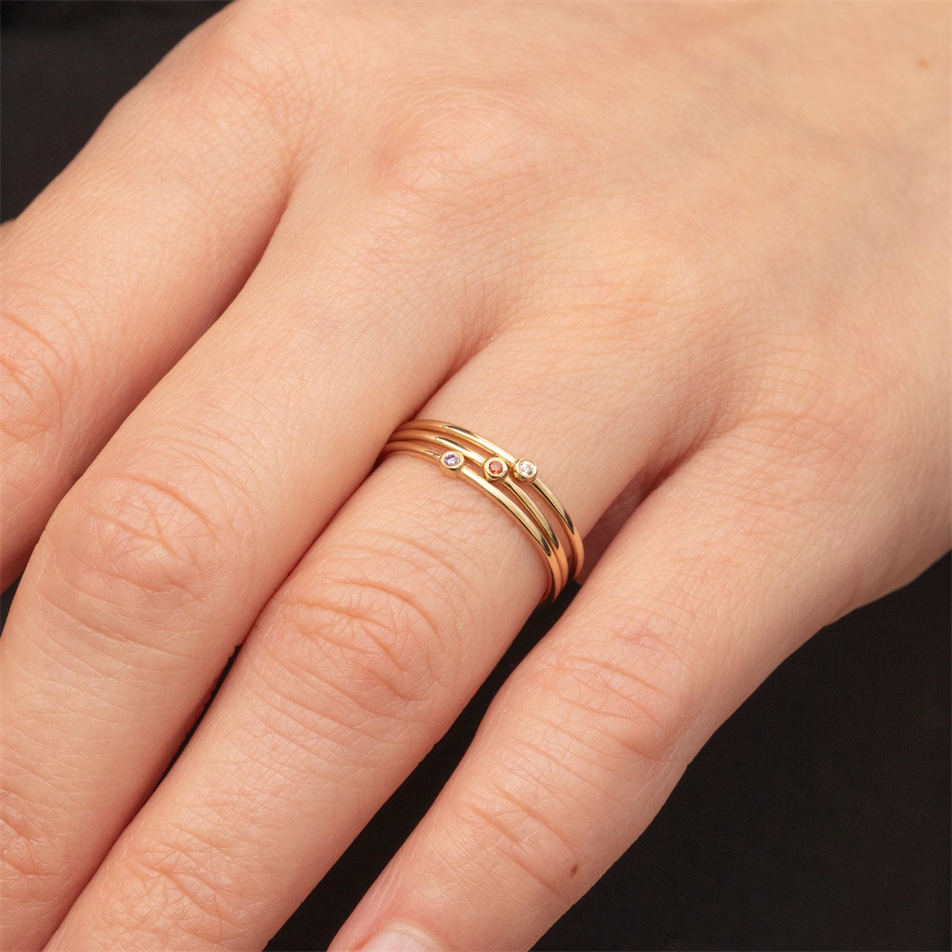Gold Mom Birthstone Ring