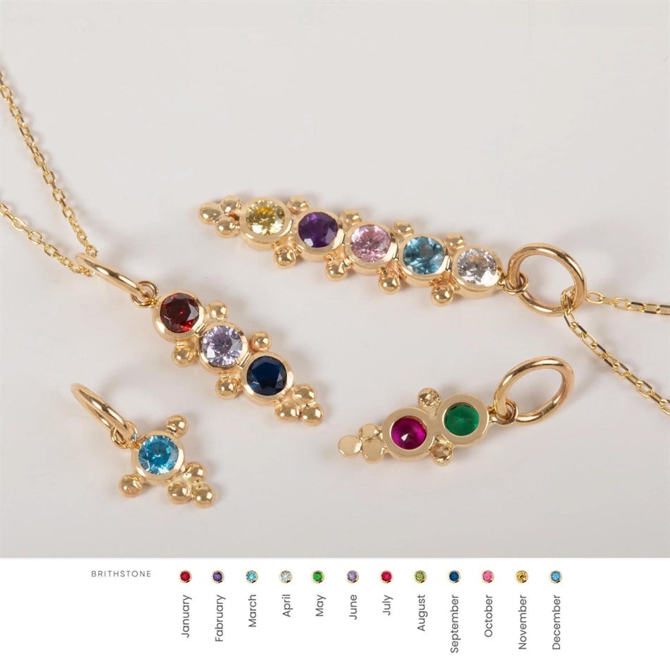 Gold Birthstone Bar Necklace