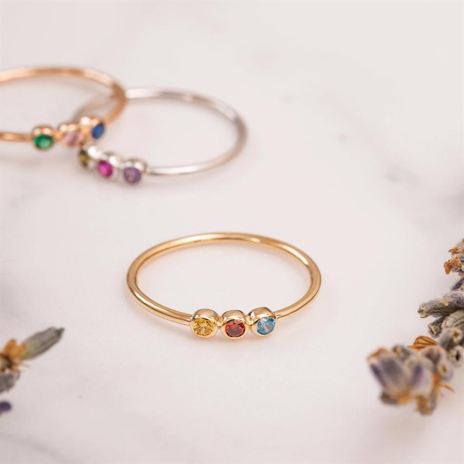 Altın Doğum Taşlı Yüzük