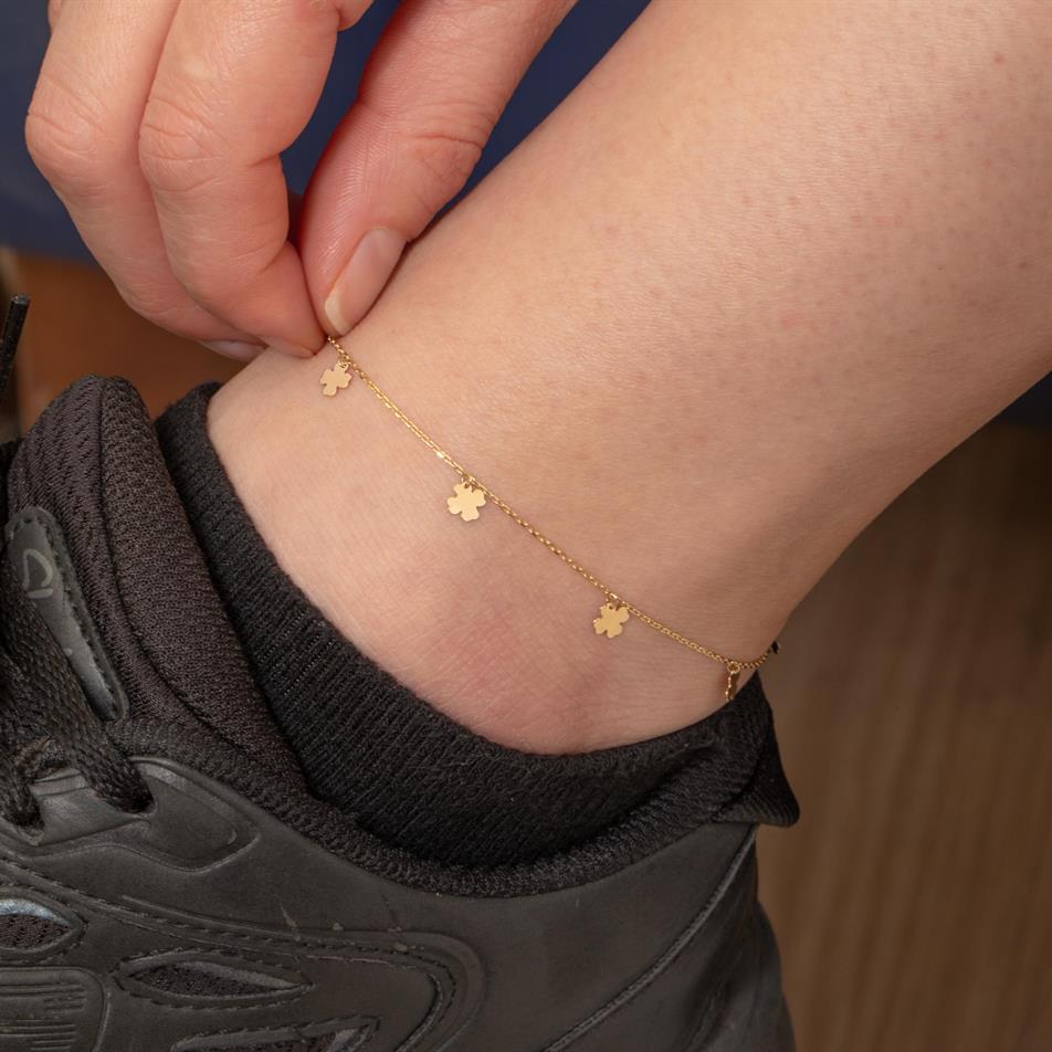 Altın Dört Yapraklı Yonca Halhal