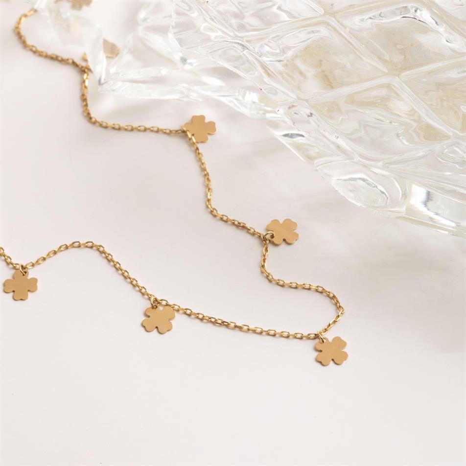 Altın Dört Yapraklı Yonca Halhal