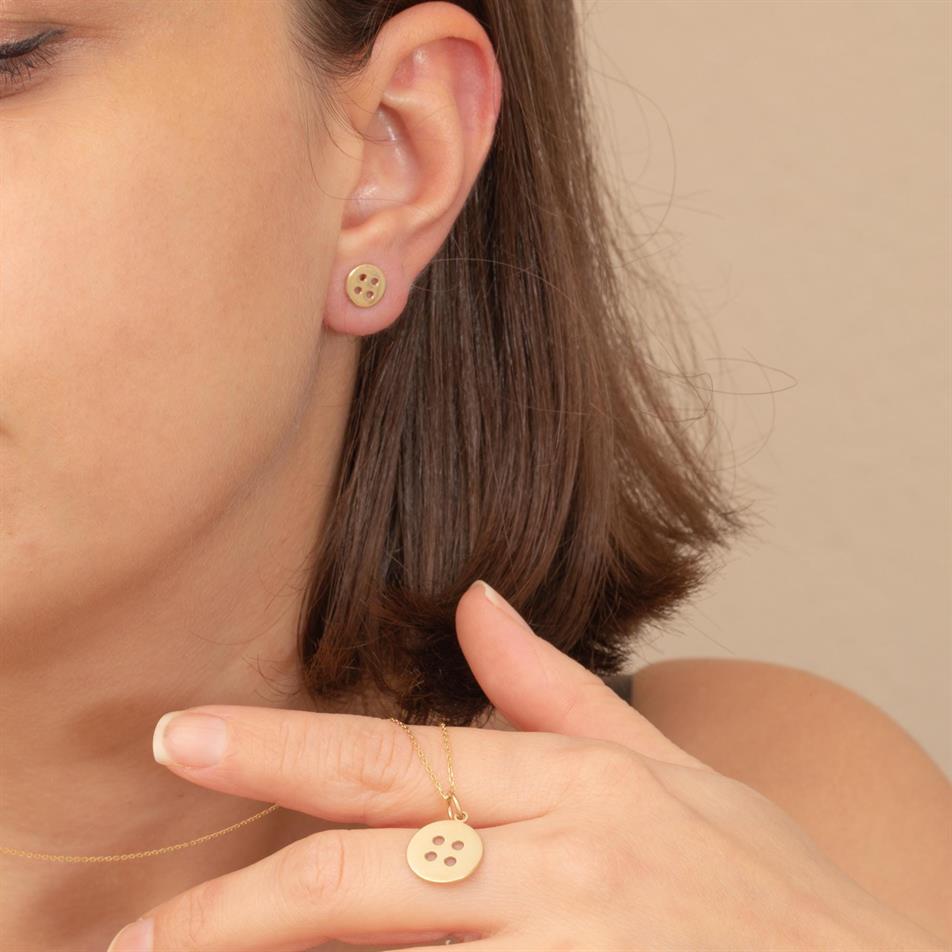 Altın Düğme Kolye