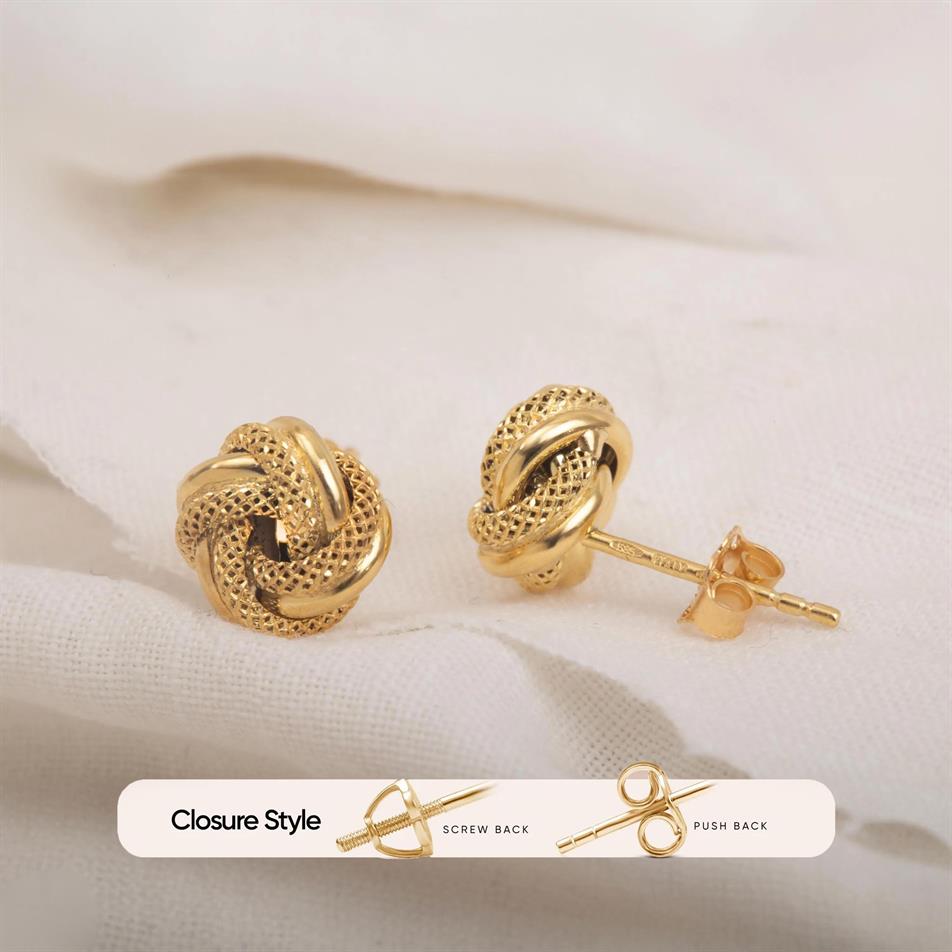 Gold Knot Stud Earrings