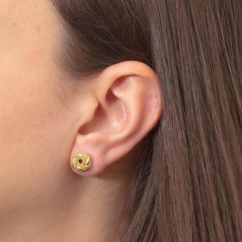 Gold Knot Stud Earrings