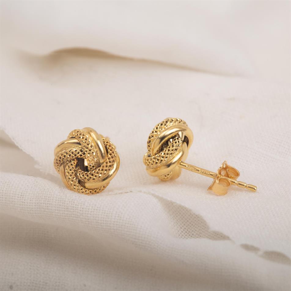 Gold Knot Stud Earrings