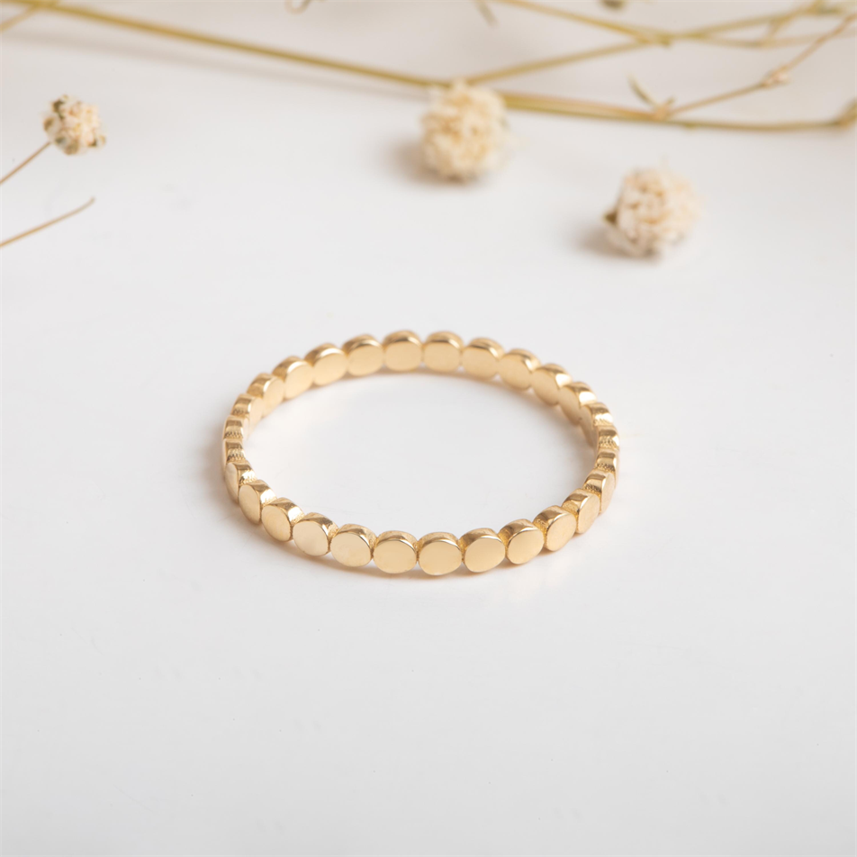 Gold Flat Bead Ring