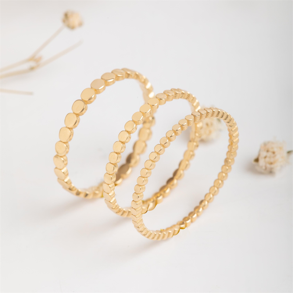 Gold Flat Bead Ring