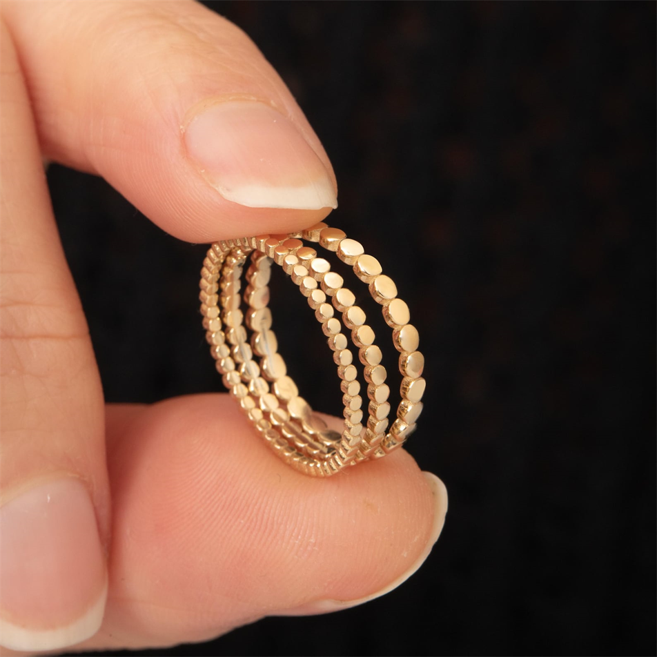 Gold Flat Bead Ring