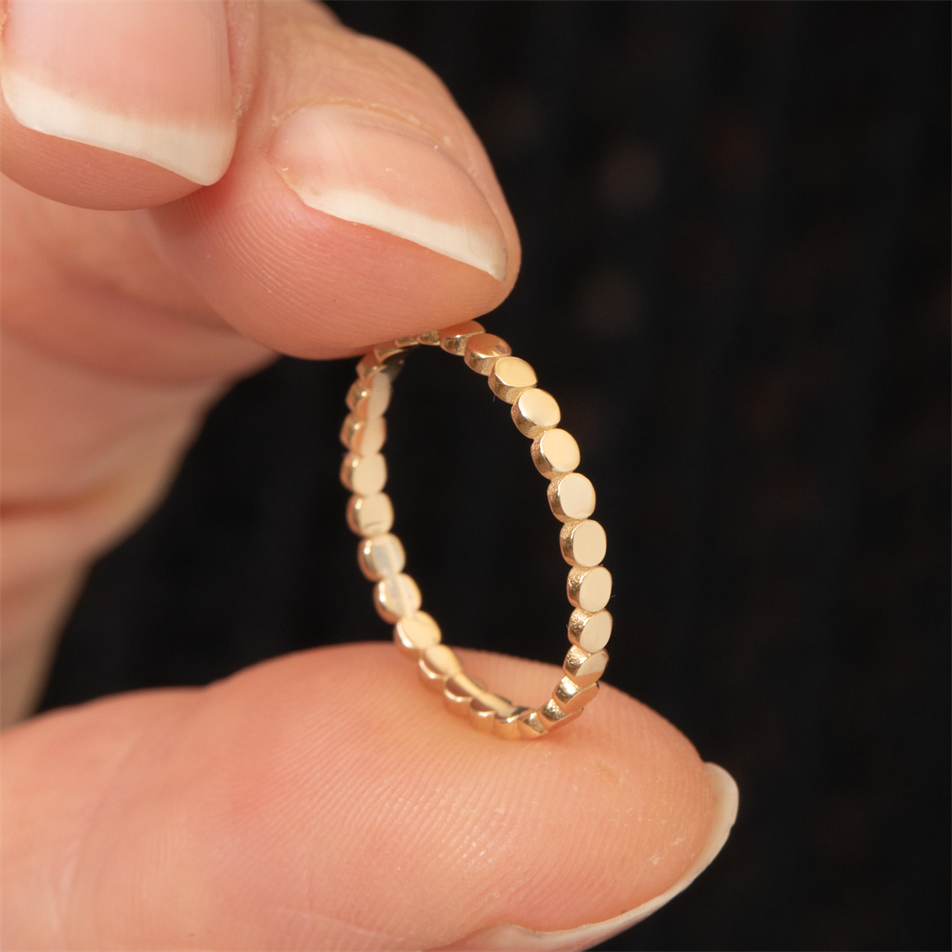 Gold Flat Bead Ring