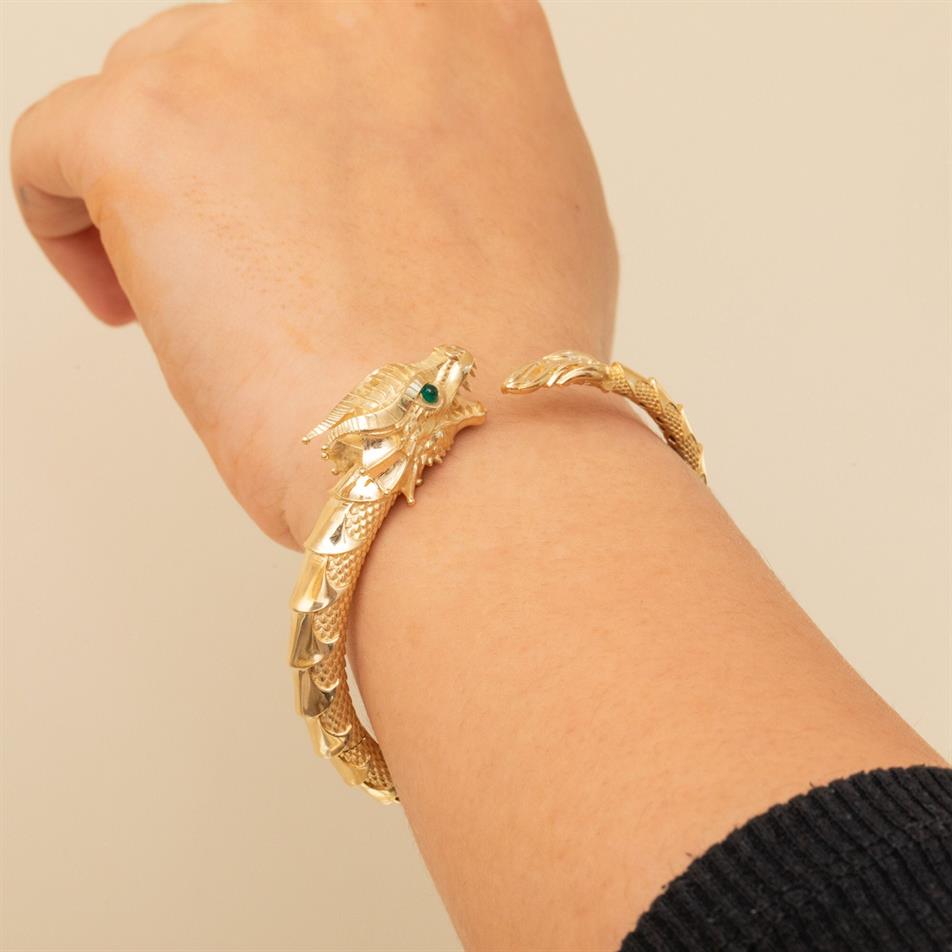 Gold Dragon Bangle Bracelet