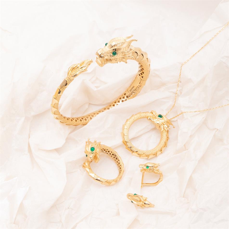 Gold Dragon Bangle Bracelet