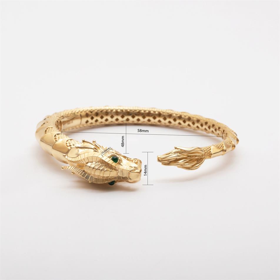 Gold Dragon Bangle Bracelet