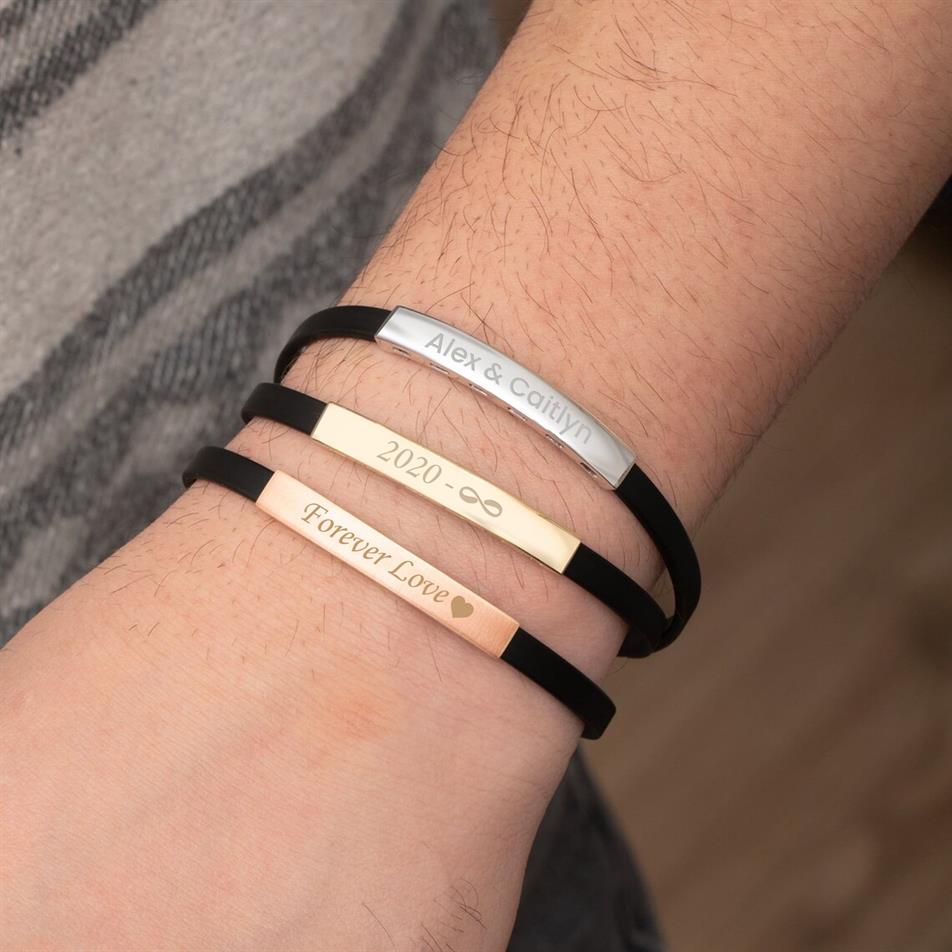 Gold Mens Bar Bracelet