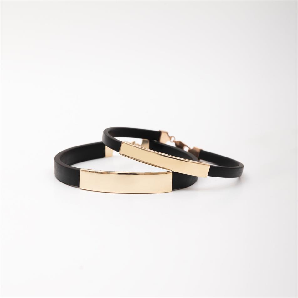 Solid Gold Mens Bar Bracelet
