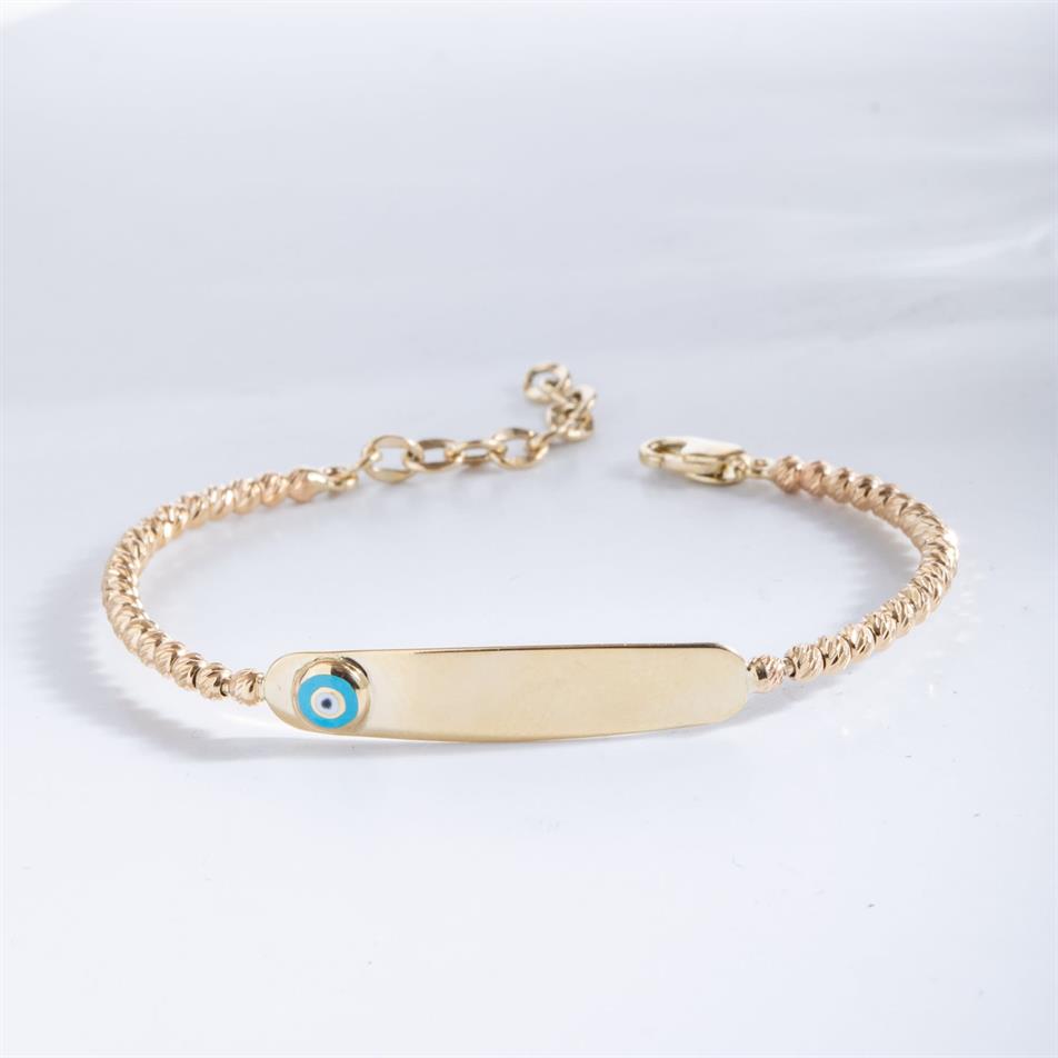 Gold Beaded Baby Name Bracelet