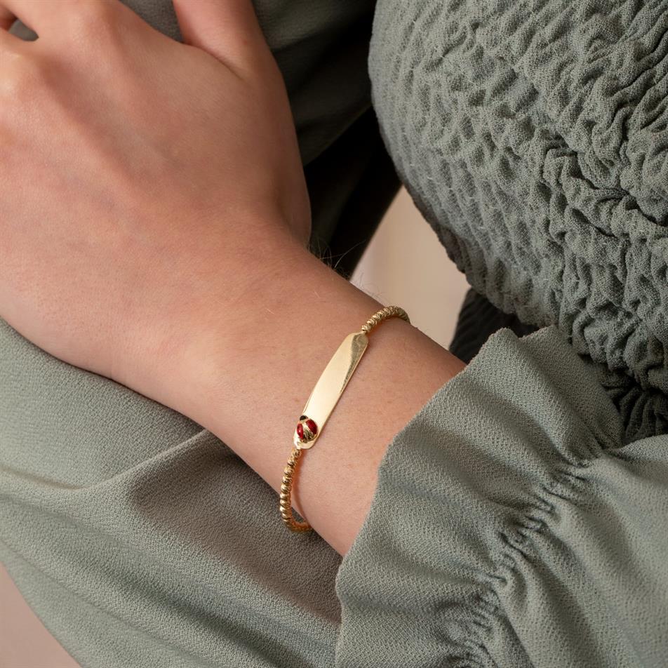 Gold Beaded Baby Name Bracelet