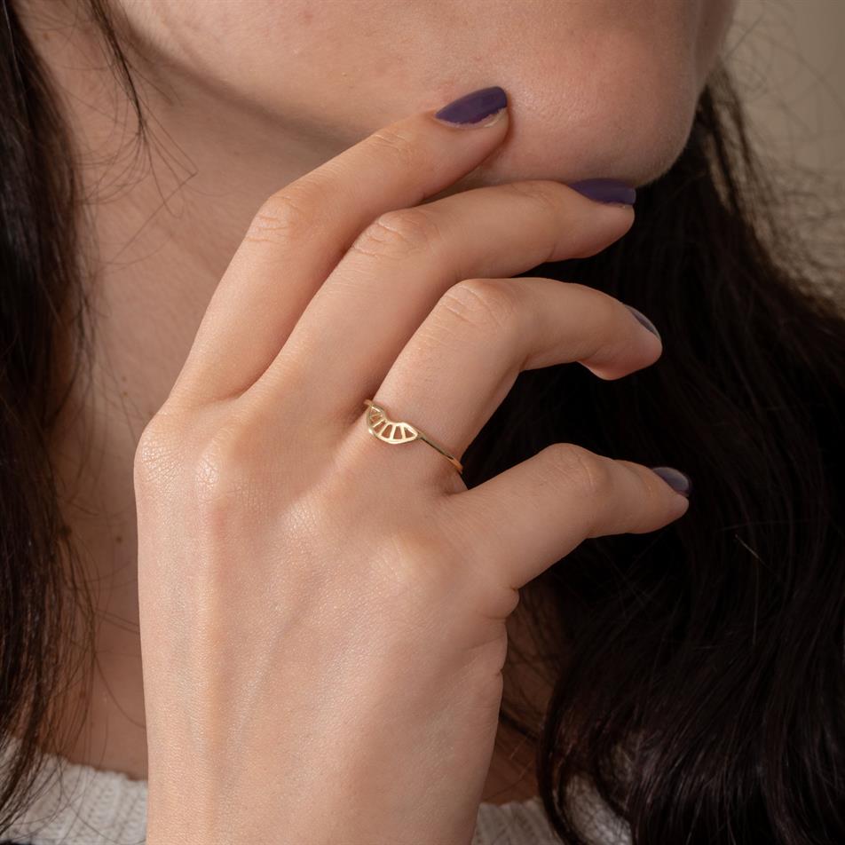 Altın Güneş Işığı Stacking Yüzük