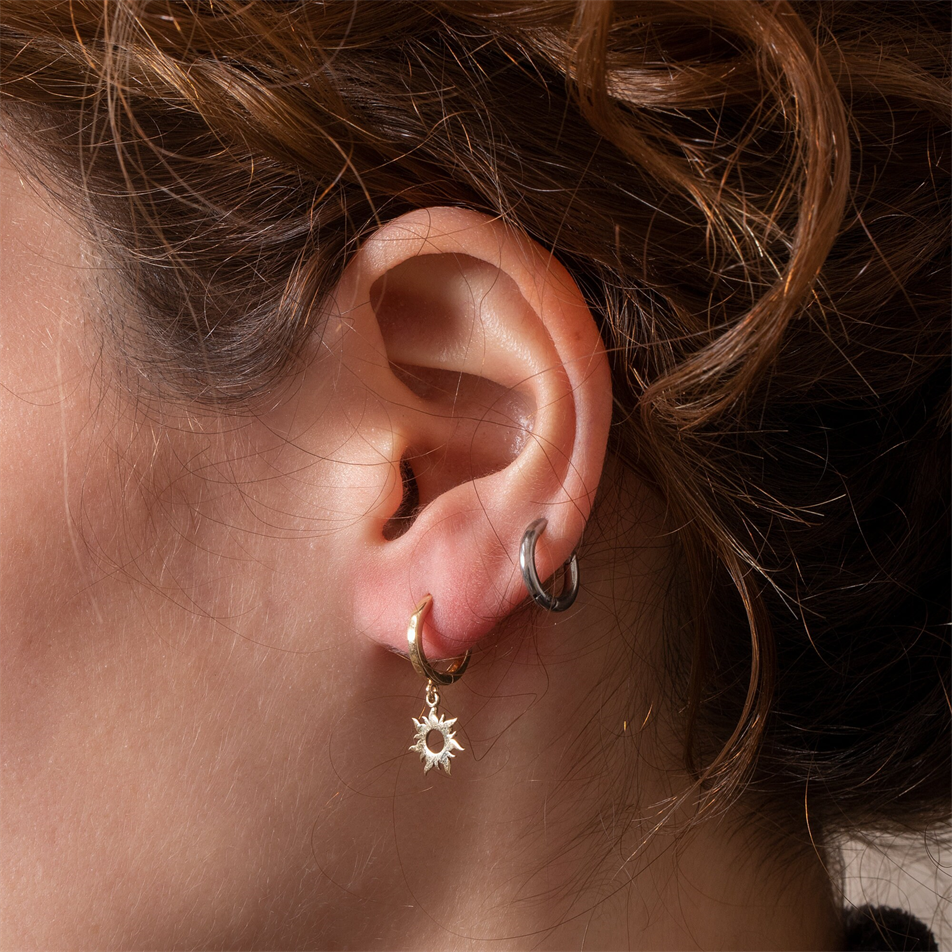 Gold Sun Stud Earrings