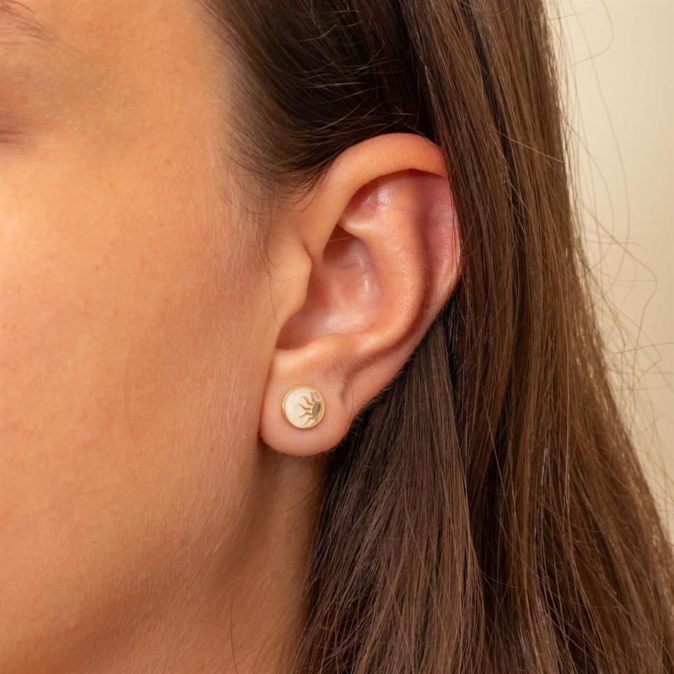 Gold Sun Stud Earrings
