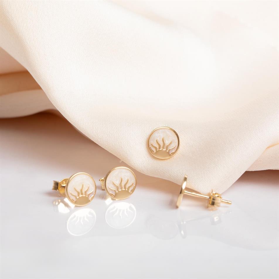 Gold Sun Stud Earrings