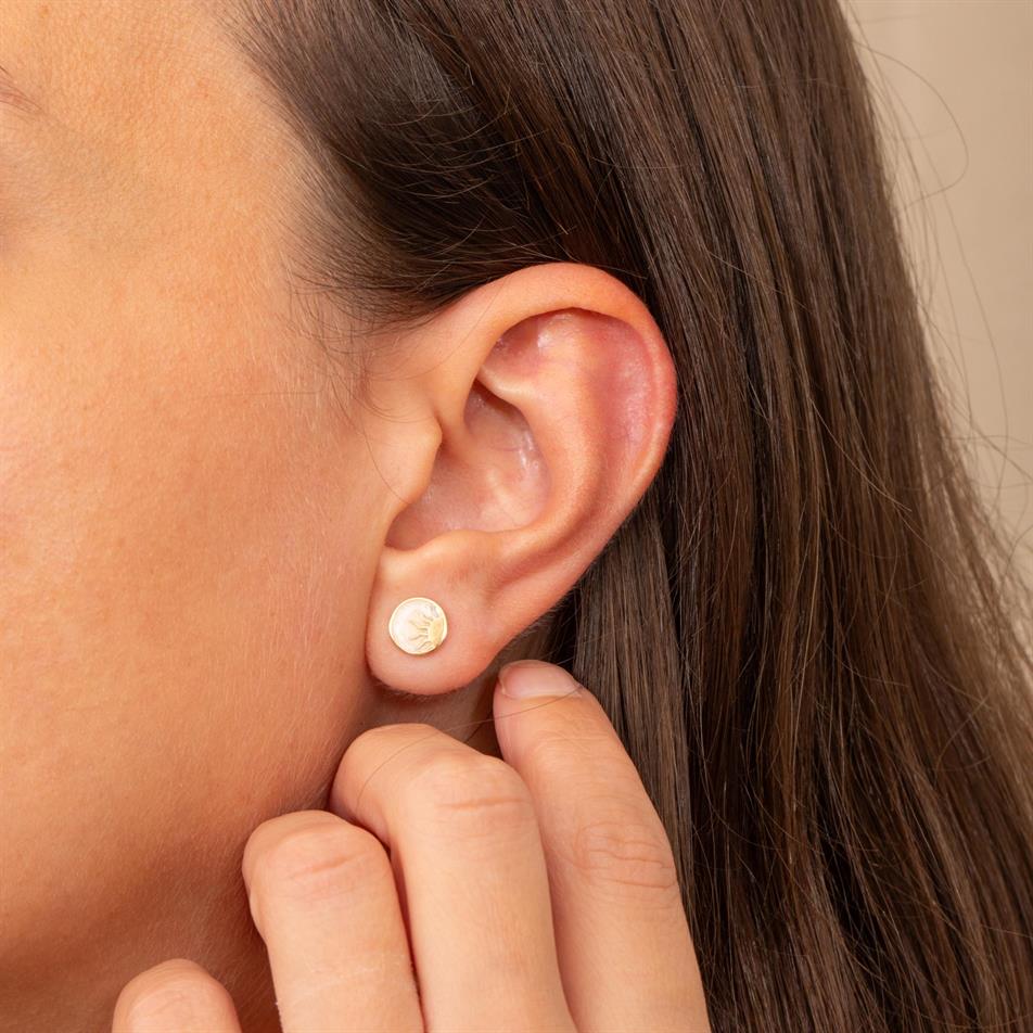 Gold Sun Stud Earrings