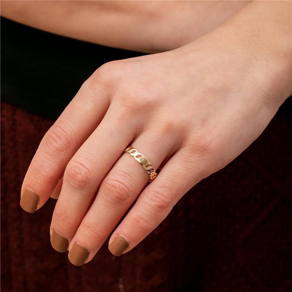 Solid Gold Cuban Link Ring