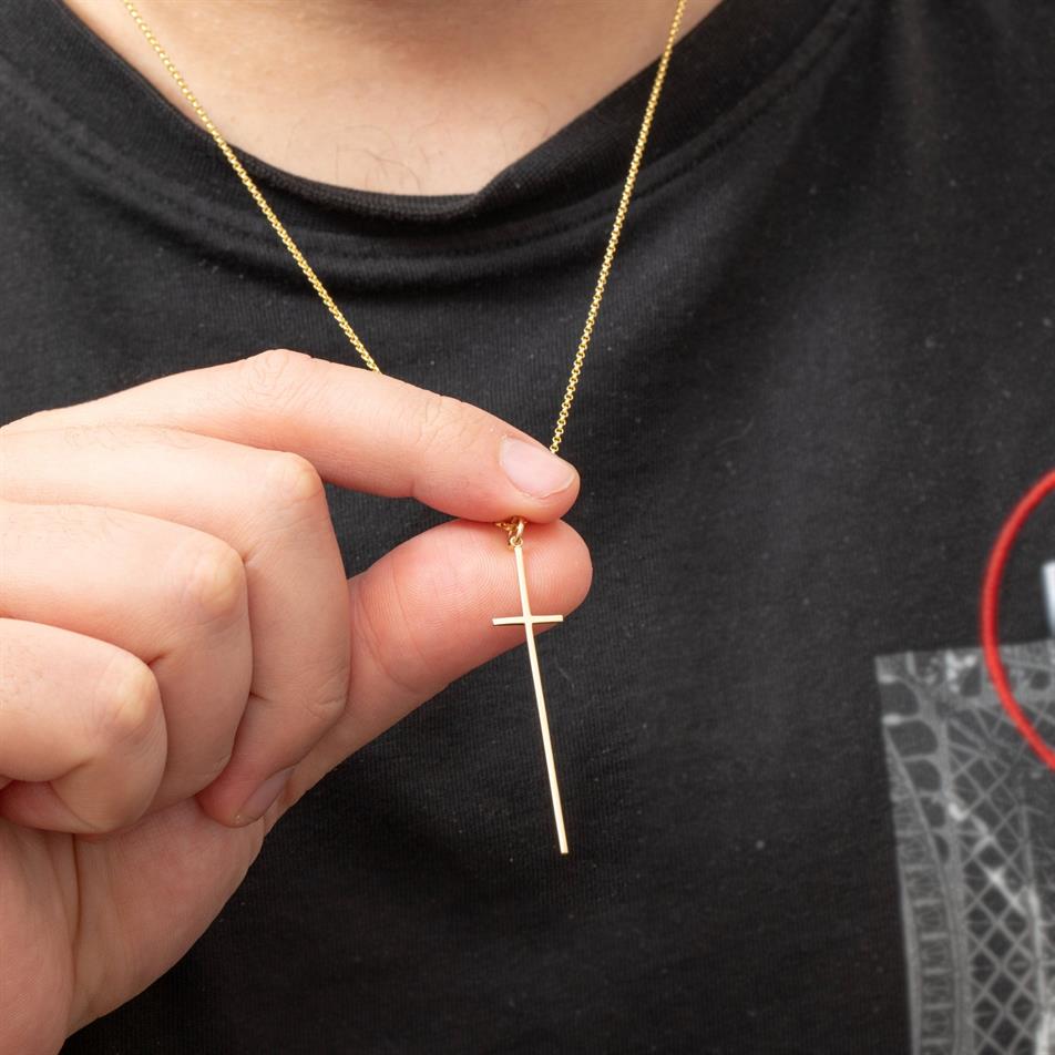 Solid Gold Cross Necklace
