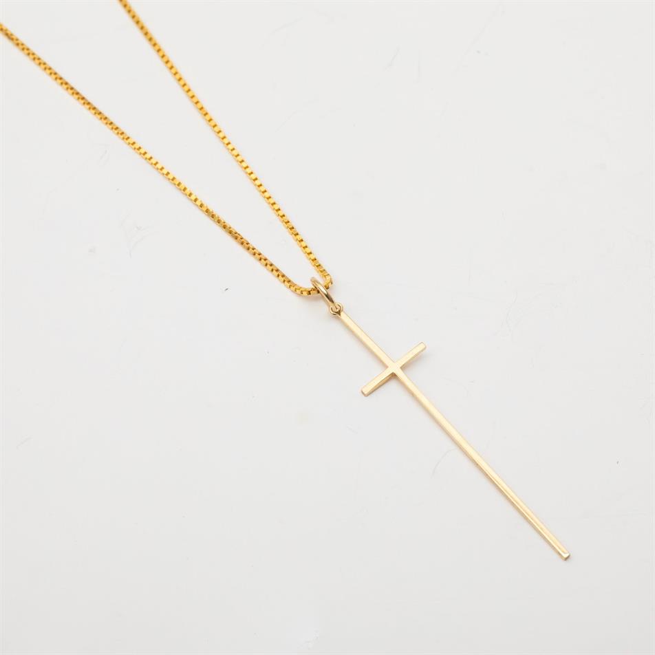 Solid Gold Cross Necklace