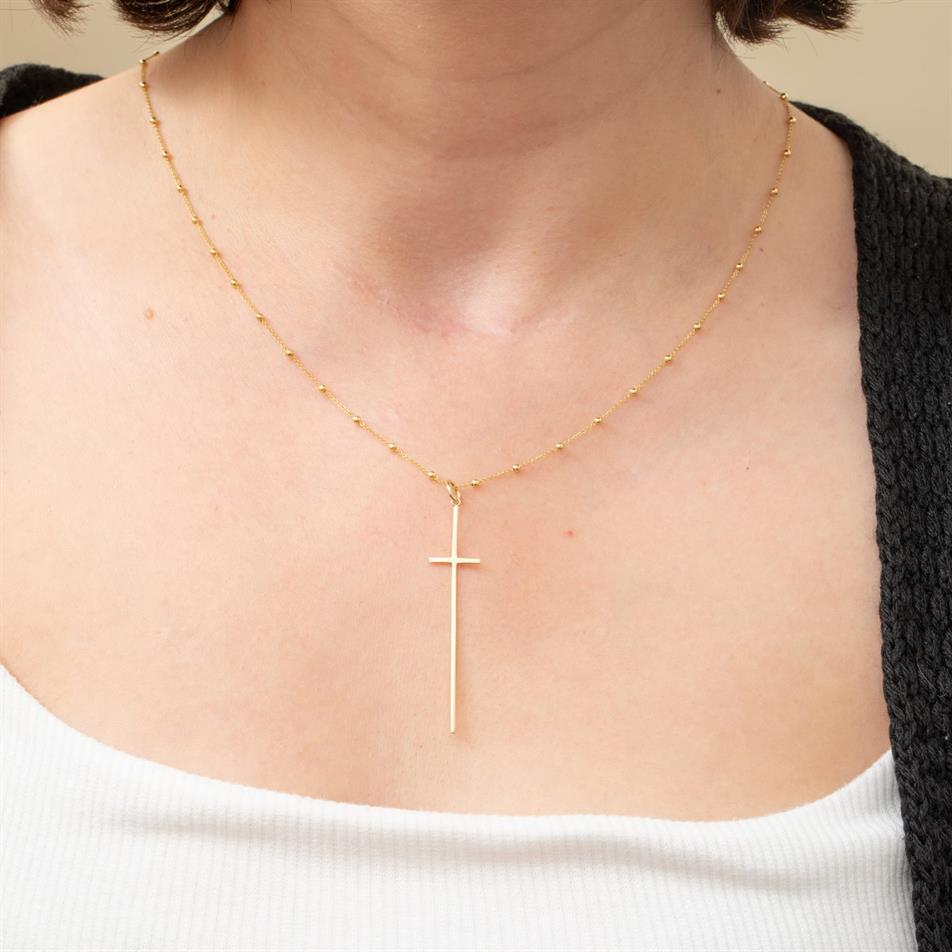 Solid Gold Cross Necklace