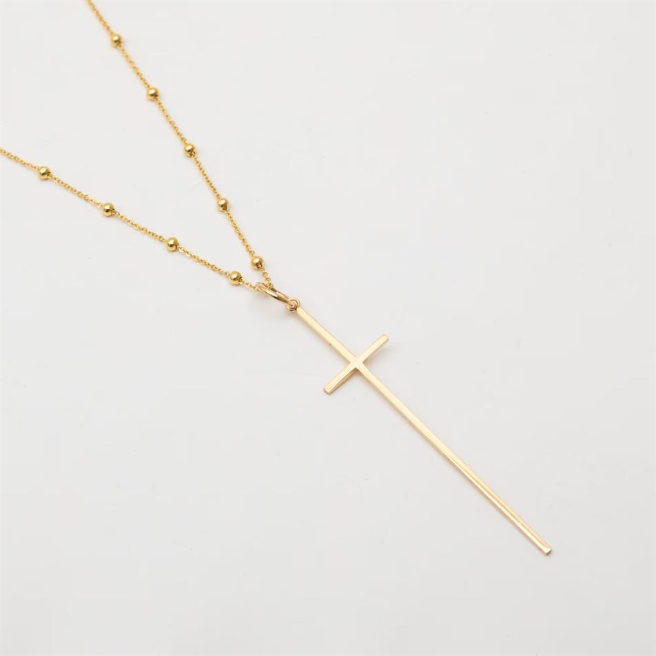 Solid Gold Cross Necklace