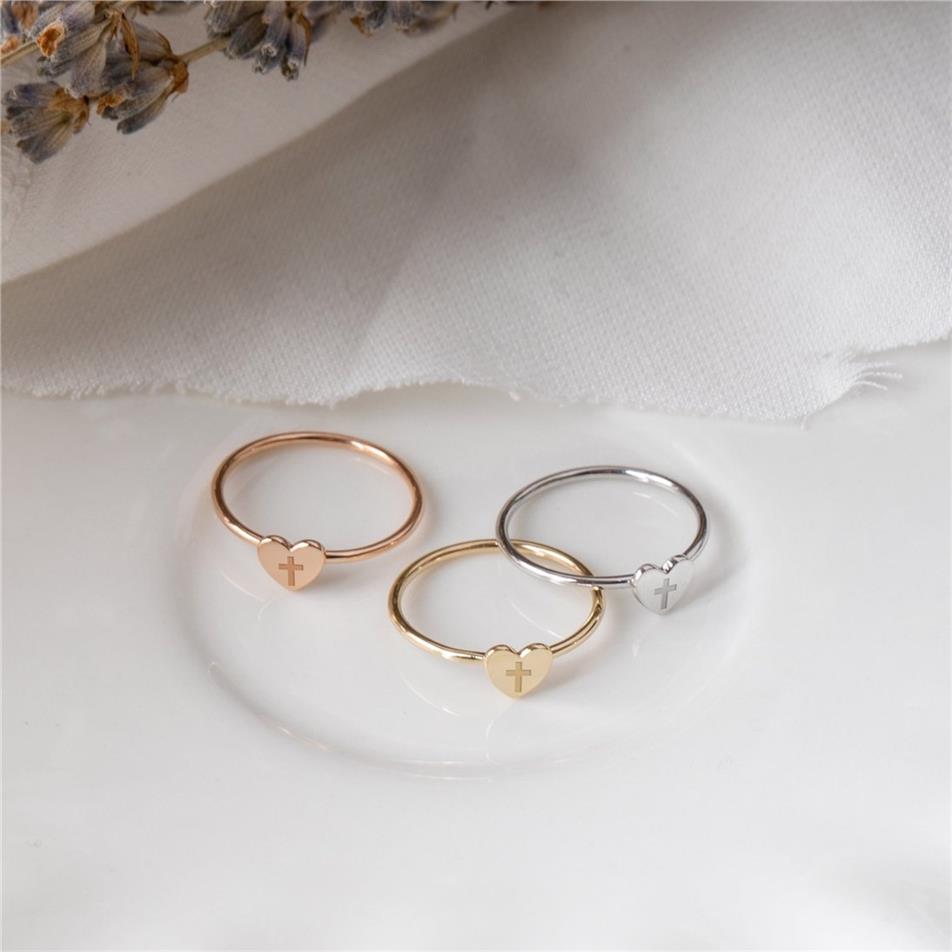 Solid Gold Tiny Heart Ring