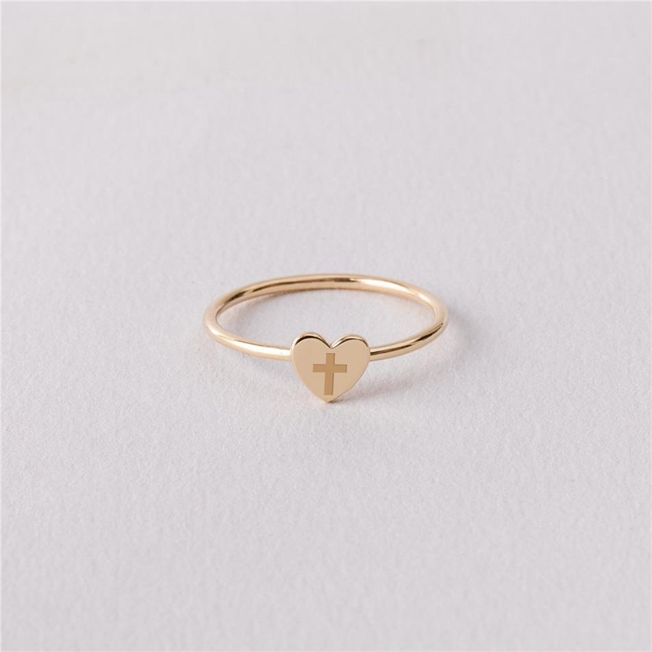 Solid Gold Tiny Heart Ring