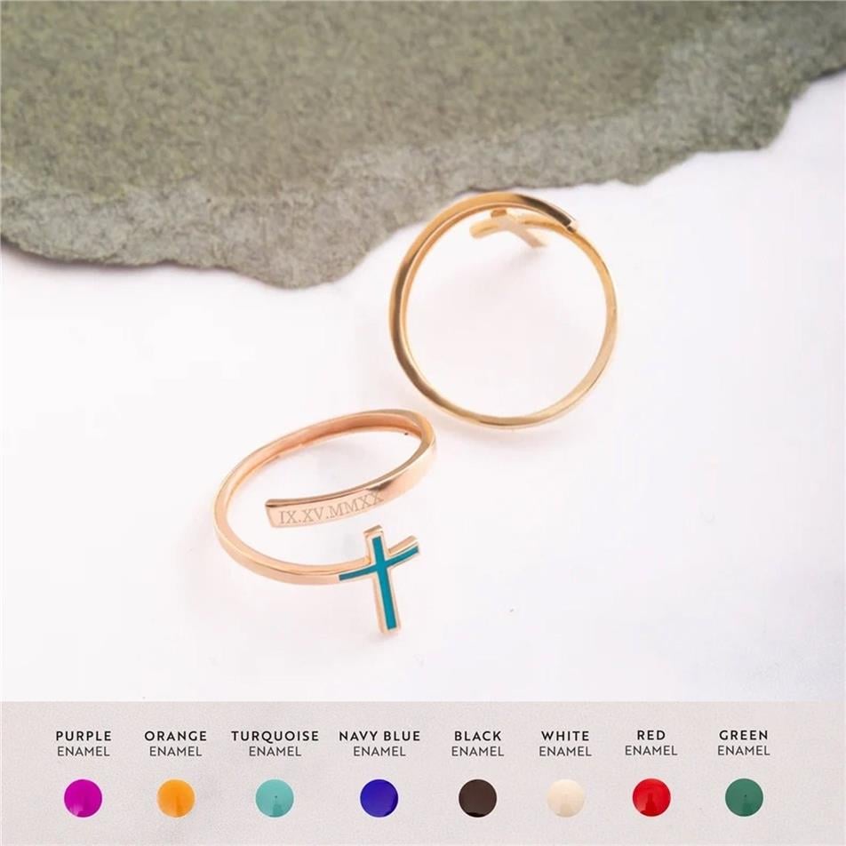Solid Gold Cross Wrap Ring