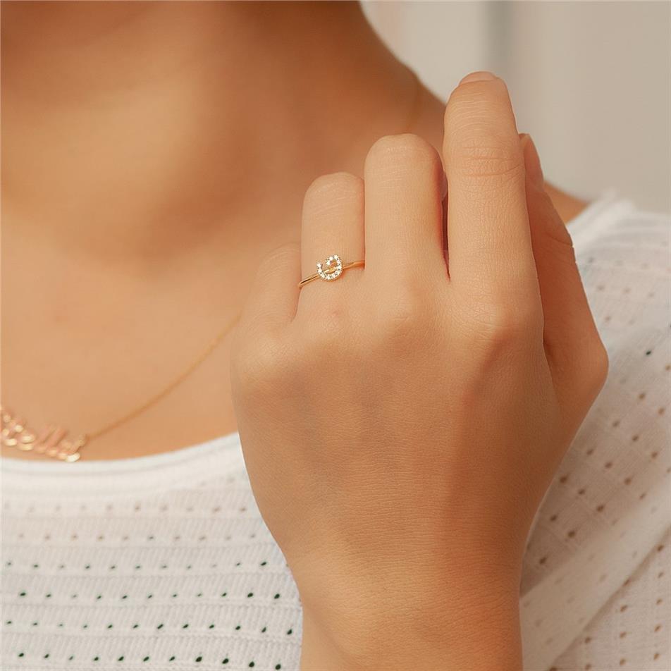 Solid Gold Letter Ring