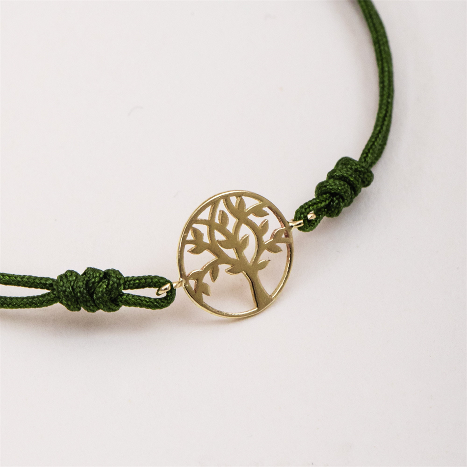 Gold Tree Of Life String Bracelet