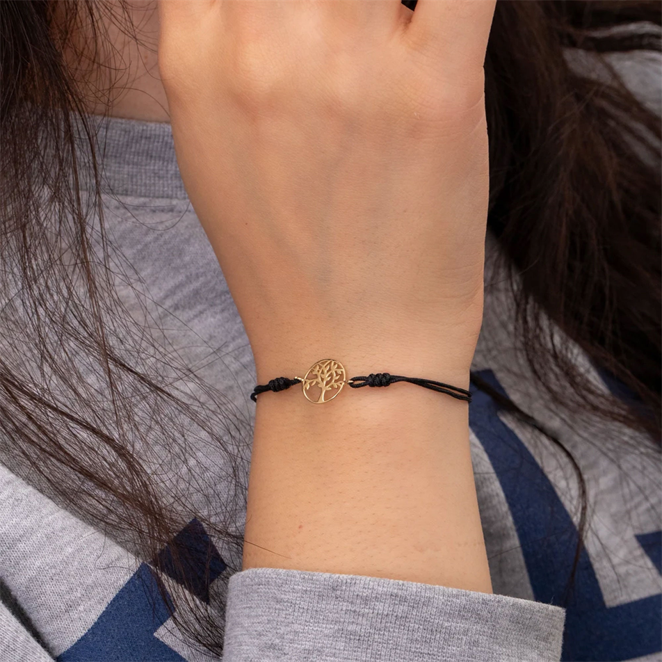 Gold Tree Of Life String Bracelet