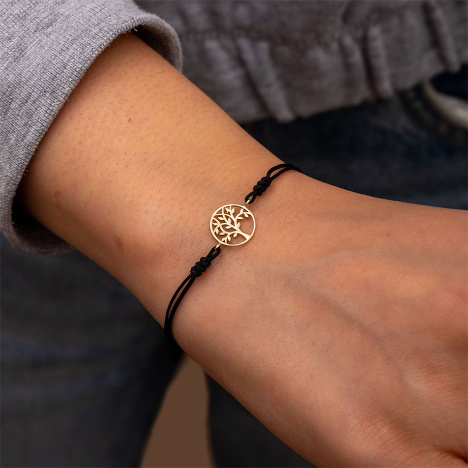 Gold Tree Of Life String Bracelet