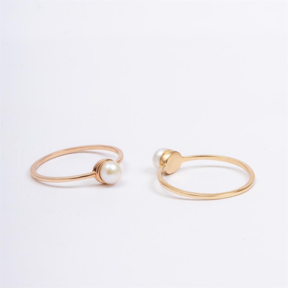 Solid Gold Pearl Ring