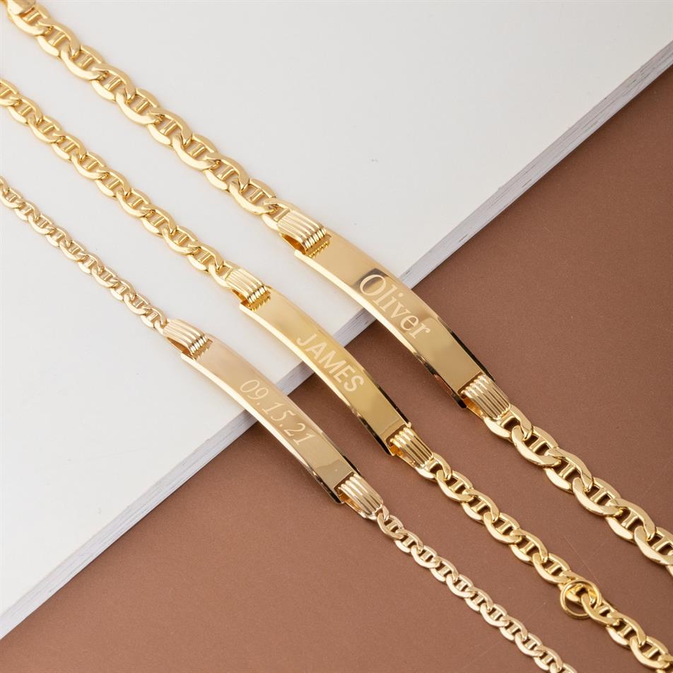 Gold Personalized Baby ID Bracelet