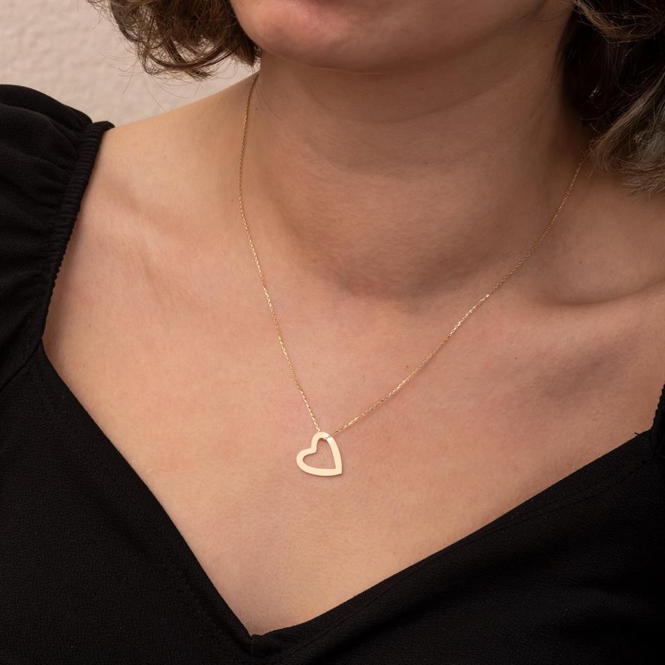 Gold Personalized Heart Necklace