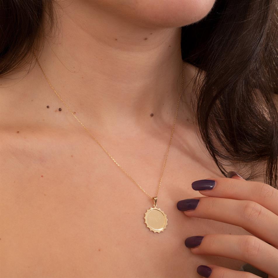 Gold Personalized Sunburst Pendant