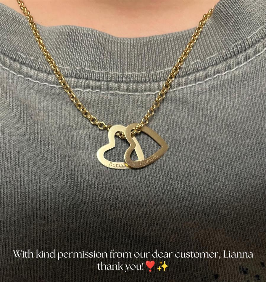 Gold Personalized Heart Necklace