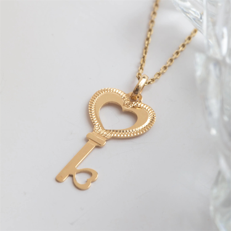 Altın Kalp Anahtar Kolye - Goldstore