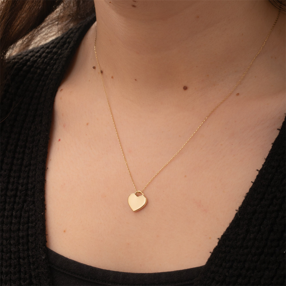 Gold Personalized Heart Necklace