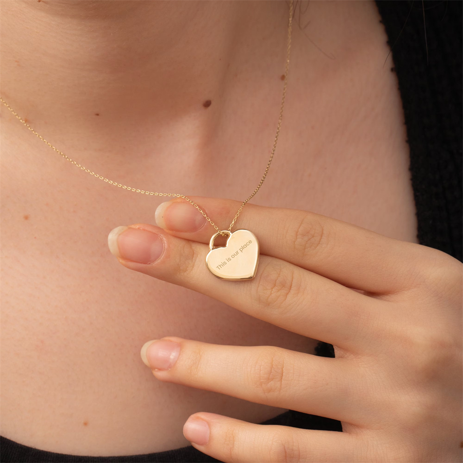 Gold Personalized Heart Necklace
