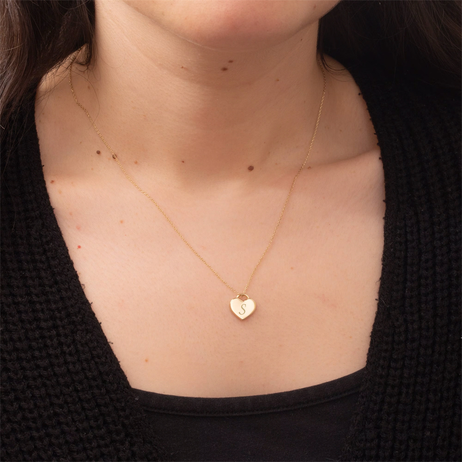 Gold Personalized Heart Necklace