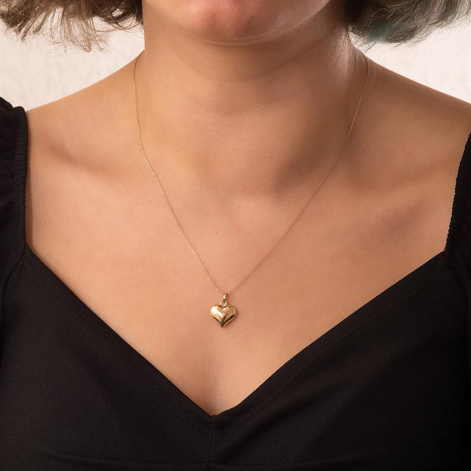 Puffy Heart Charm Necklace