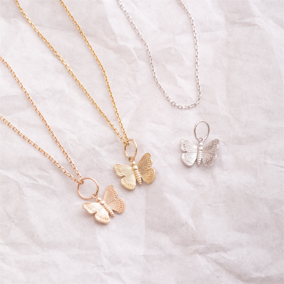 Gold Butterfly Charm Necklace
